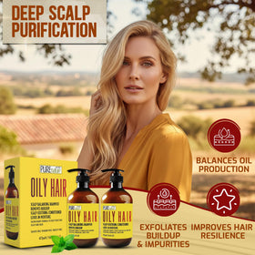 Back view of PURE NATURE LUX SPA Oily Hair Shampoo and Conditioner Set