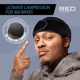 Back view of Red by Kiss Bow Wow X Power Wave Durag