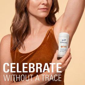 Back view of Secret Clinical Strength Antiperspirant Deodorant 100HR Cozy Caramel