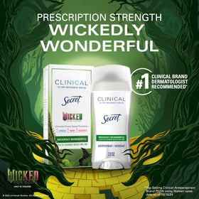 Back view of Secret Clinical Strength Antiperspirant Deodorant packaging