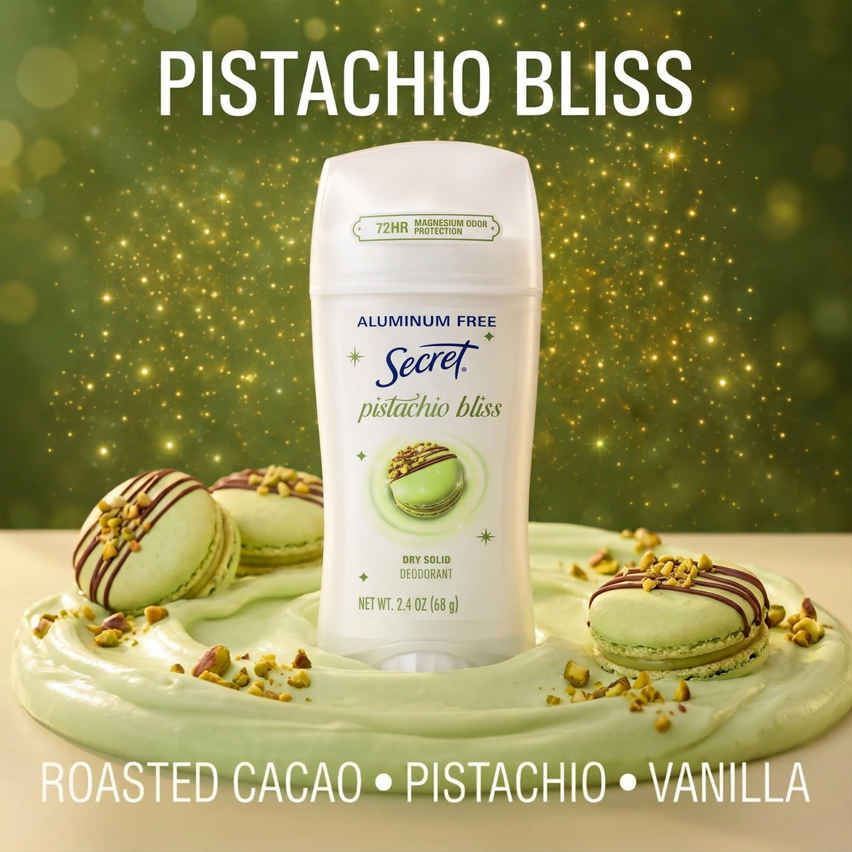 Back view of Secret Deodorant Pistachio Bliss