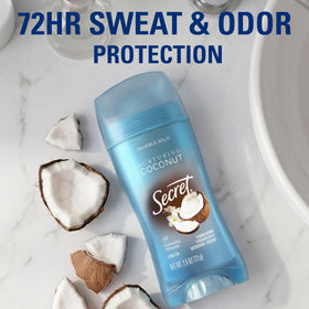 Back view of Secret Fresh Antiperspirant Deodorant packaging