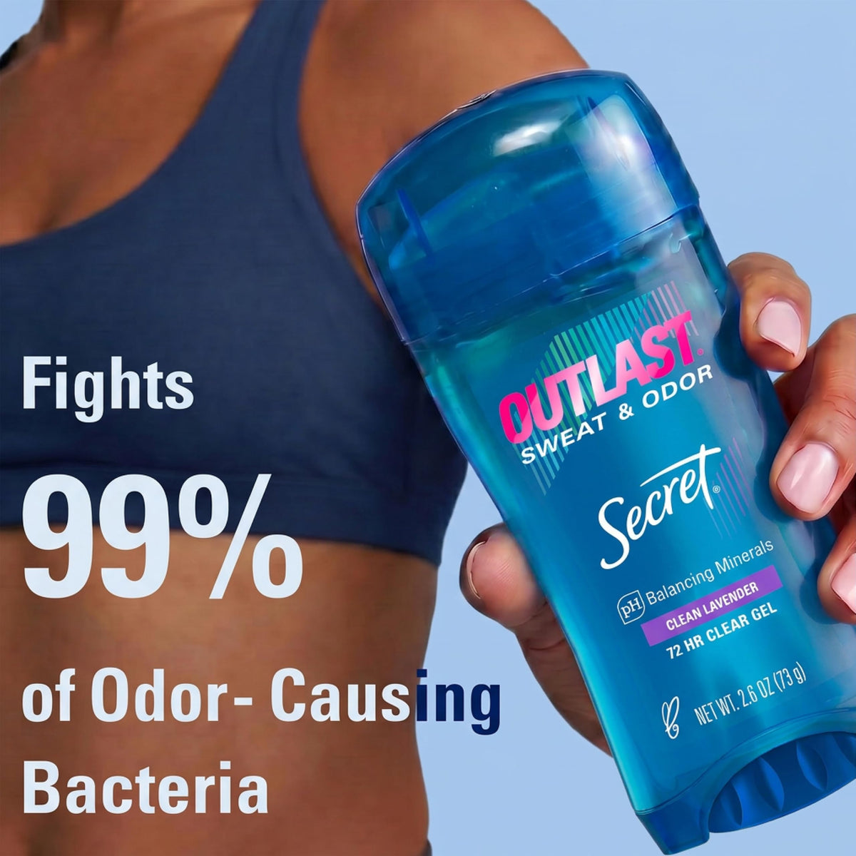 Back view of Secret Outlast Antiperspirant Deodorant packaging