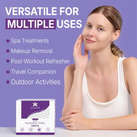 Back view of Serenorch Pearl Texture Disposable Face Towels XL package