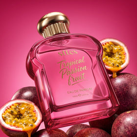 Back view of Sttes Tropical Passion Fruit Eau de Parfum packaging