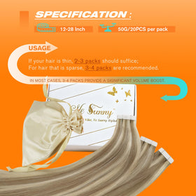 Back view of Sunny Hair Blonde Tape in Hair Extensions