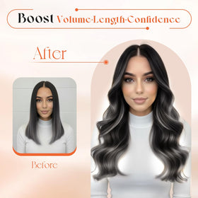 Back view of Sunny Hair Clip-in extensions in use
