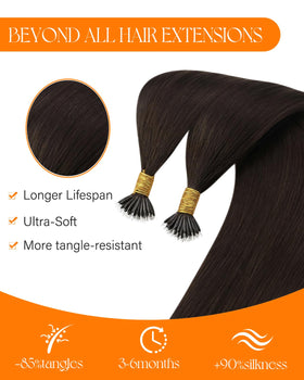 Back view of Sunny Hair Nano Bead Extensions