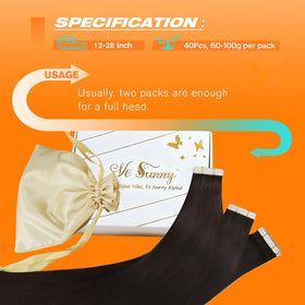 Back view of Sunny Hair Tape in Extensions 24-inch