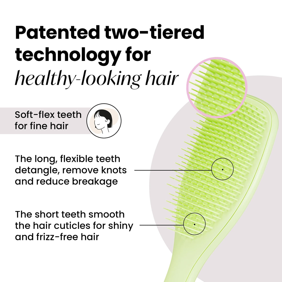 Back view of TANGLE TEEZER Plant-Based Ultimate Detangler Brush