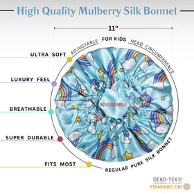 Back view of the Kids Silk Sleep Bonnet showcasing adjustable elastic band