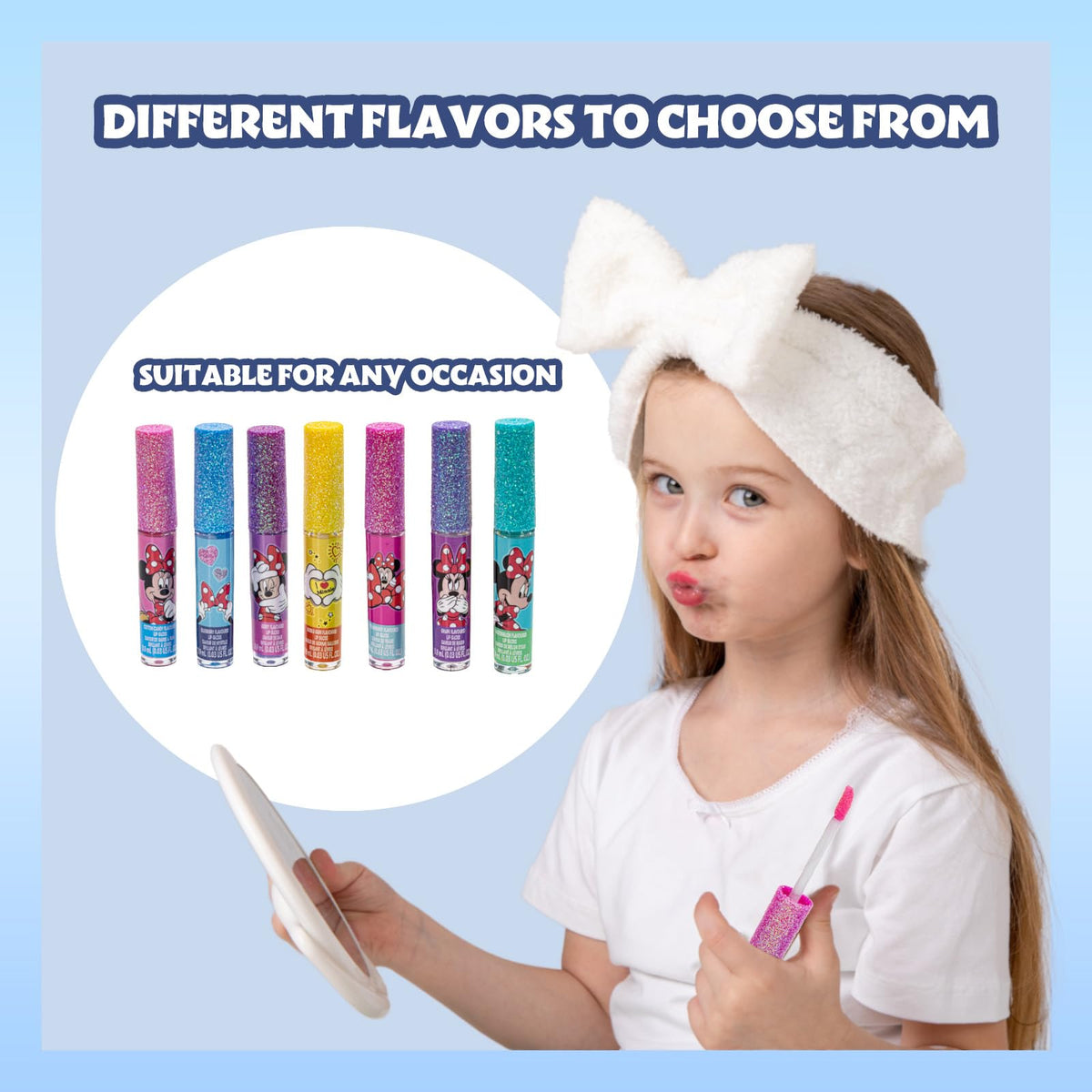 Back view of Townley Girl Minnie Mouse Lip Gloss packaging