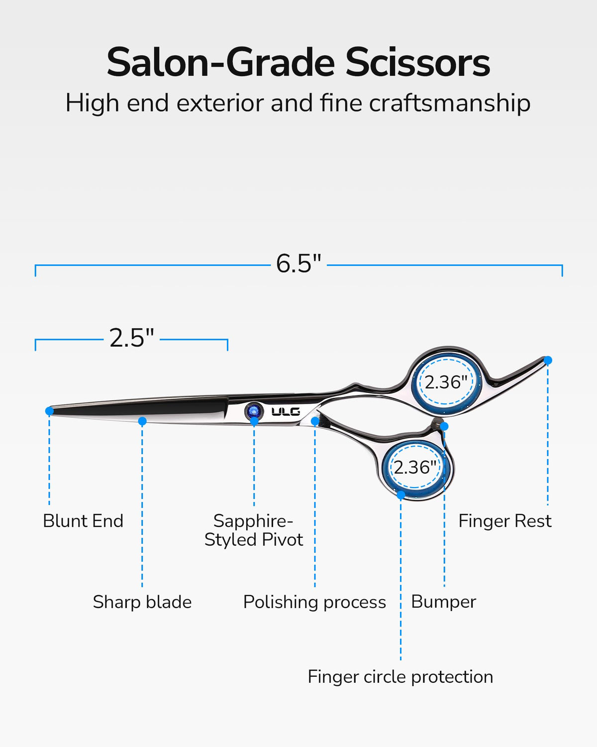 Back view of ULG Hair Cutting Scissors