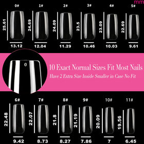Back view of UNA GELLA Medium Square Gel Nail Tips packaging