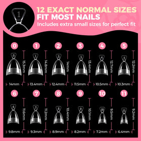 Back view of UNA GELLA Short Almond Gel Nail Tips packaging
