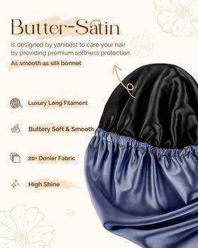 Back view of YANIBEST Adjustable Satin Sleep Bonnet