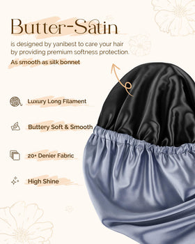 Back view of YANIBEST Satin Sleep Bonnet showing full coverage