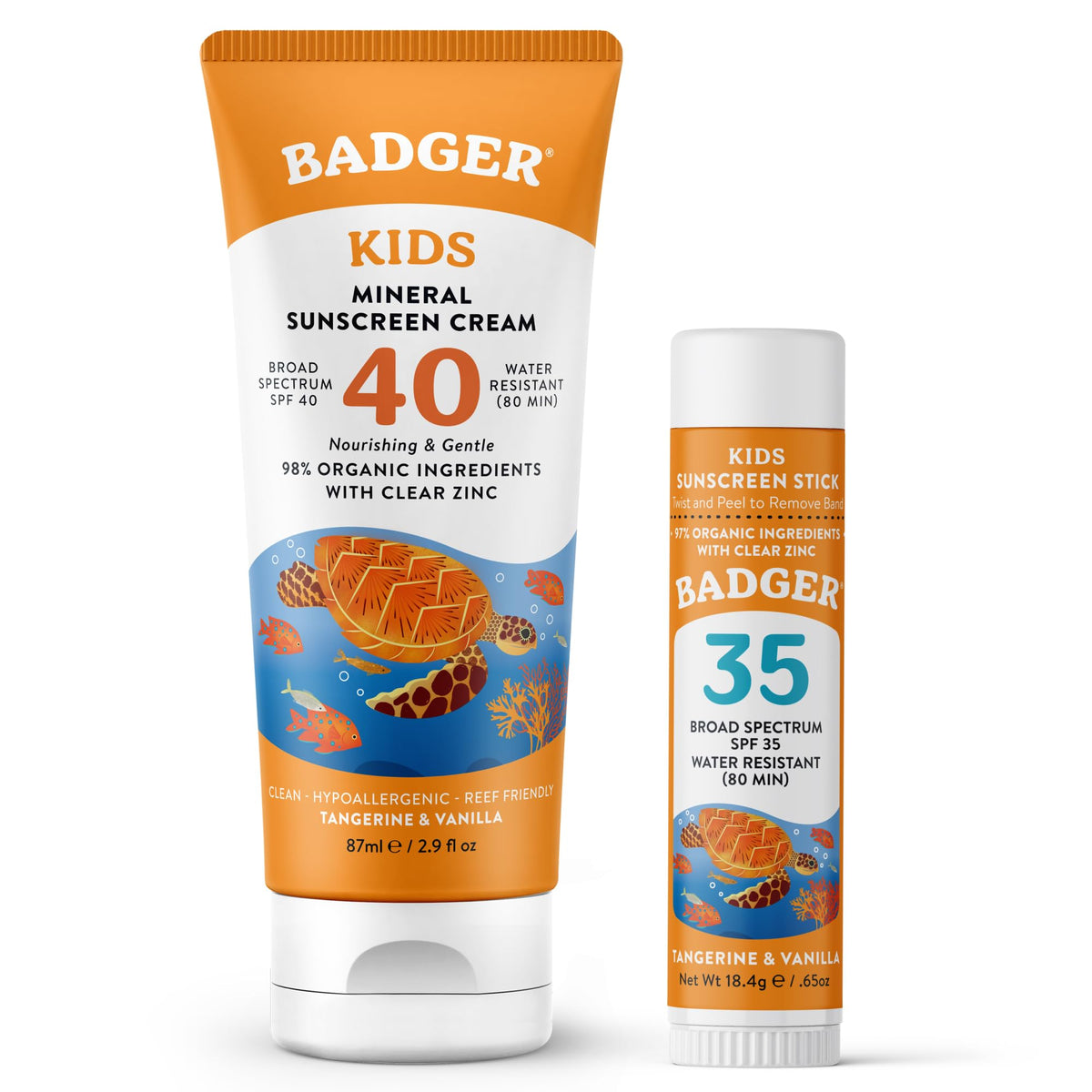 Badger Kids Mineral Sunscreen Cream SPF 40 front view