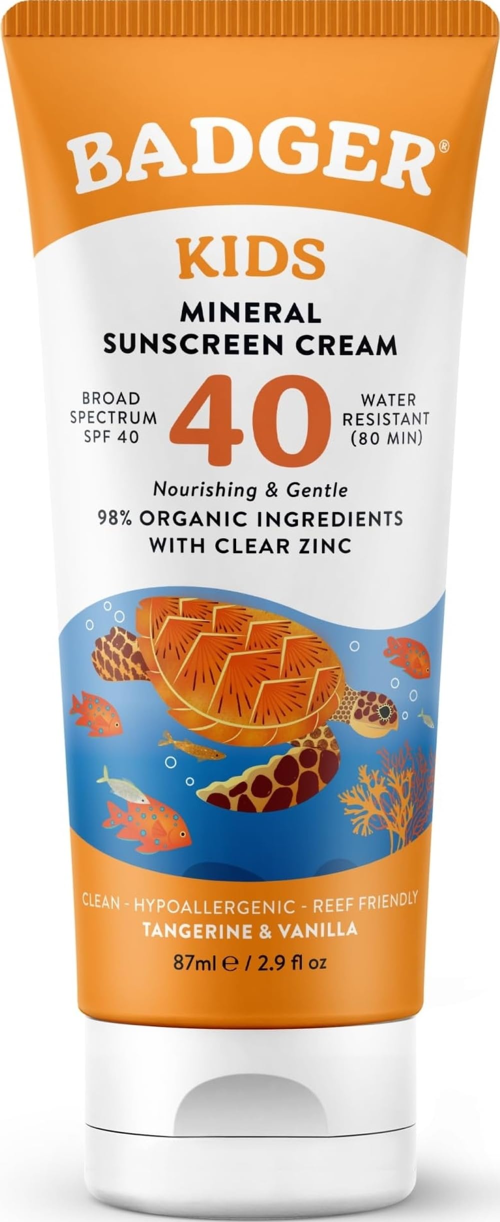 Badger Kids Mineral Sunscreen Cream SPF 40 front view
