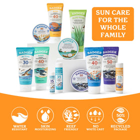 Badger Kids Mineral Sunscreen in the hands of a child