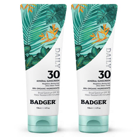 Badger Mineral Daily Sunscreen SPF 30 front view, 4 oz tube