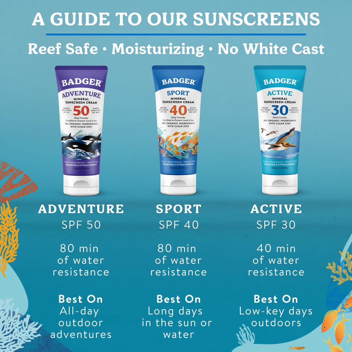 Badger Mineral Sunscreen Cream SPF 30 applied to skin