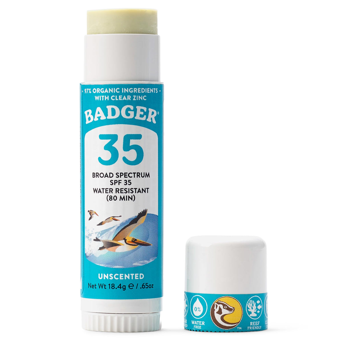 Badger Mineral Sunscreen Face Stick SPF 35 front view