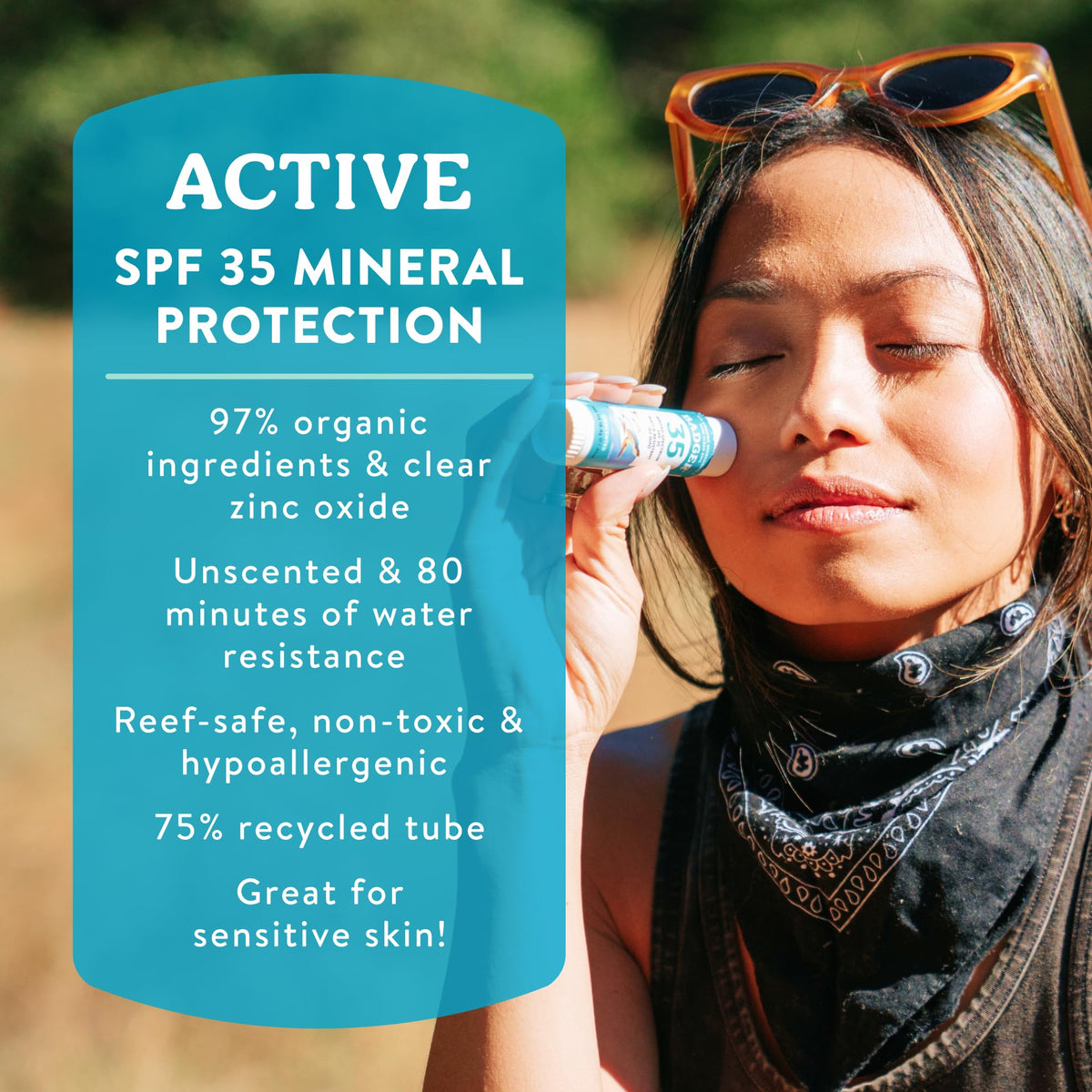 Badger Mineral Sunscreen Face Stick SPF 35 side view