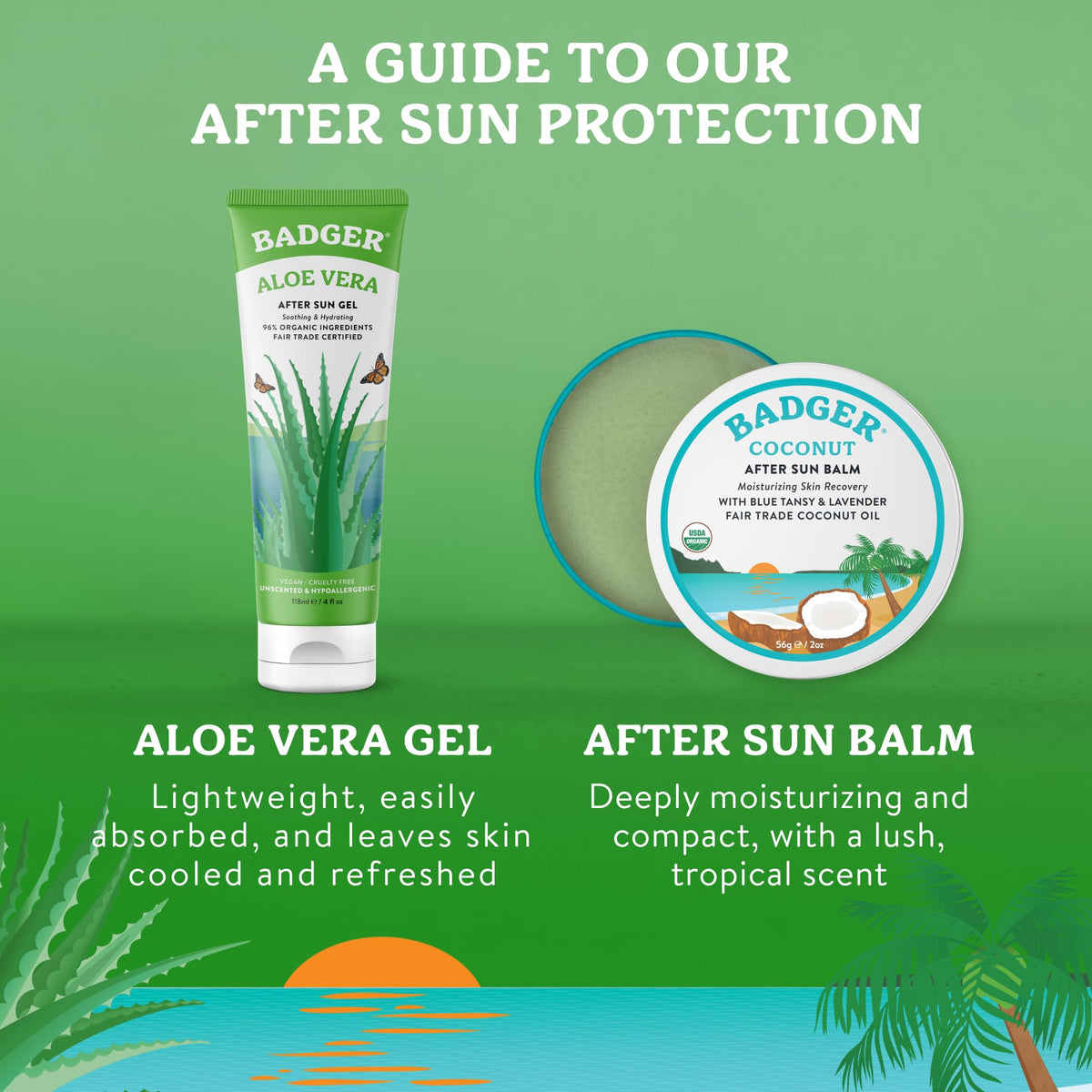 Badger Organic Aloe Vera Gel in a bathroom setting