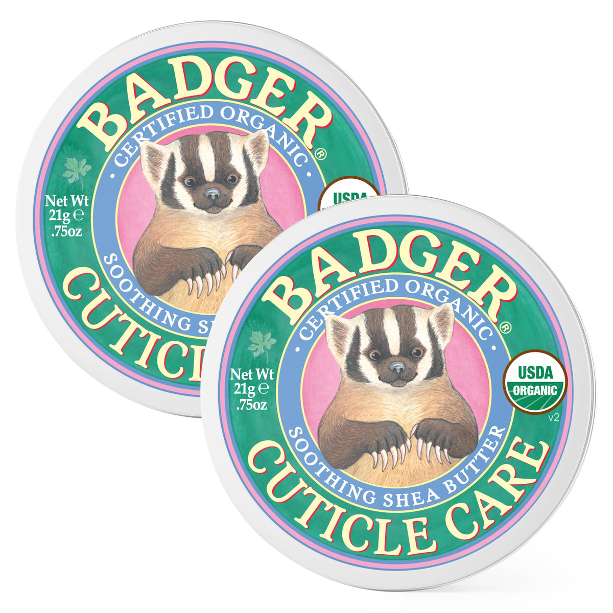 Badger Organic Cuticle Cream 0.75 oz tin front view