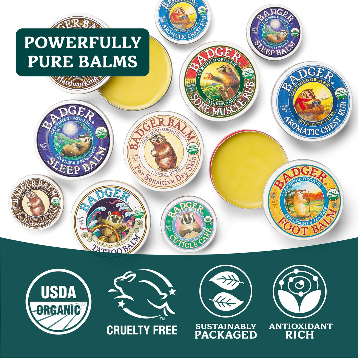 Badger Organic Healing Hand Balm applied to hands
