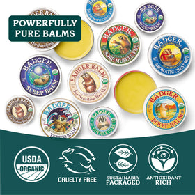 Badger Organic Healing Hand Balm applied to hands