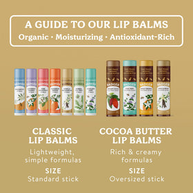 Badger Organic Lip Balm on a wooden background