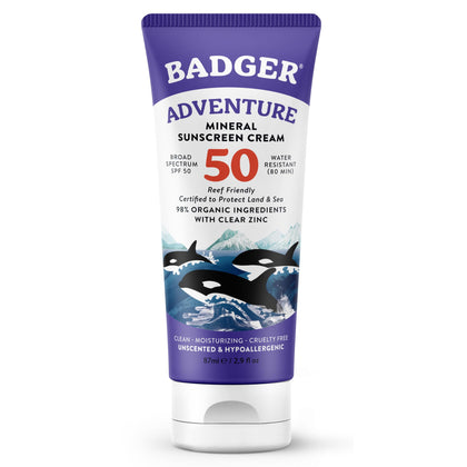 Badger Reef Safe Mineral Sunscreen SPF 50 front view