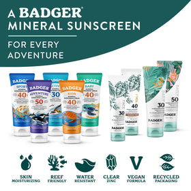 Badger SPF 50 Daily Mineral Sunscreen packaging details