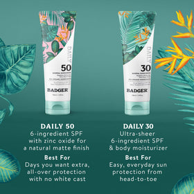Badger SPF 50 Daily Mineral Sunscreen texture on hand