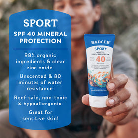 Badger Sport Mineral Sunscreen SPF 40 ingredients list