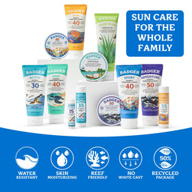 Badger Sport Mineral Sunscreen SPF 40 packaging side view