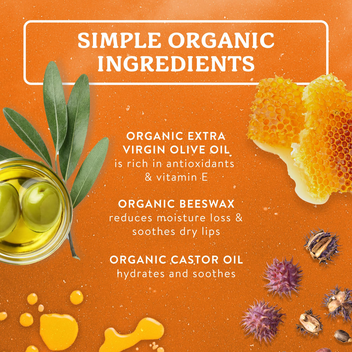 Badger Tangerine Breeze Organic Lip Balm with citrus fruits
