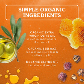 Badger Tangerine Breeze Organic Lip Balm with citrus fruits
