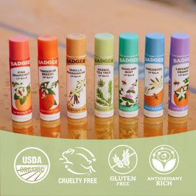 Badger Tea Tree Lip Balm with a soothing texture