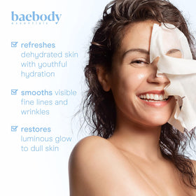 Baebody Snail Mucin Mask application on a model's face