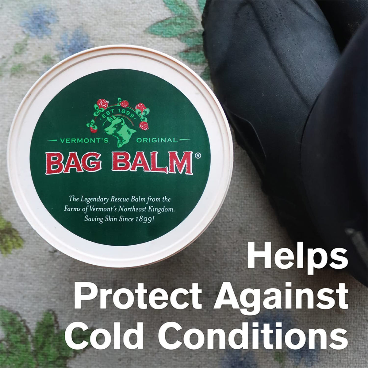 Bag Balm 72oz pail side view showing dimensions