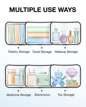BAGSMART Clear Toiletry Bag in a travel setting