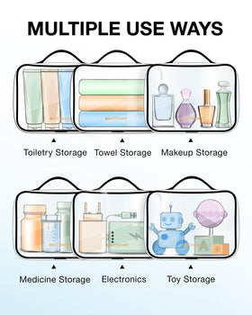 BAGSMART Clear Toiletry Bag in travel setting