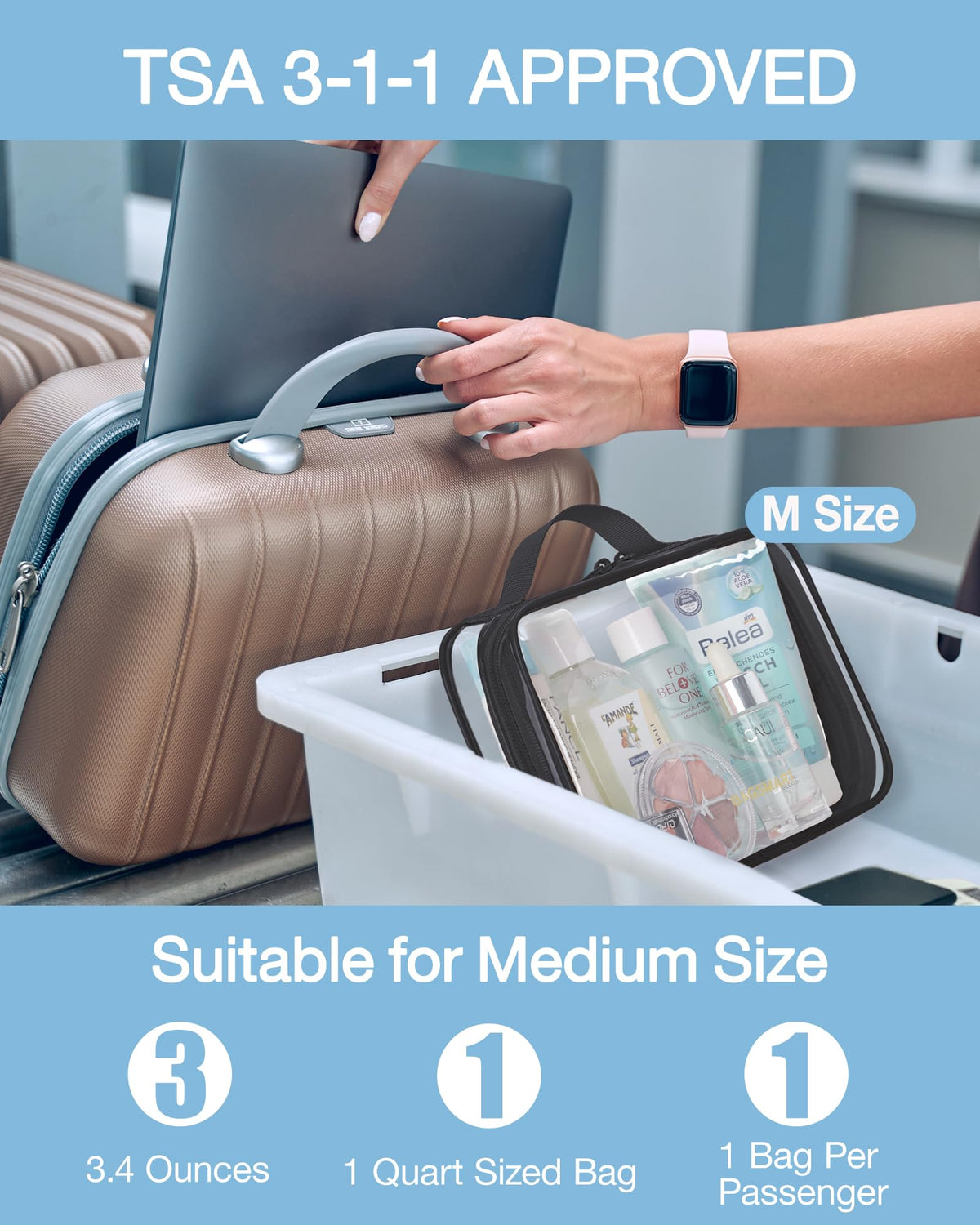 BAGSMART Clear Toiletry Bag packaging view