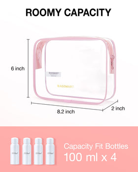 BAGSMART Clear Toiletry Bag showing large top opening