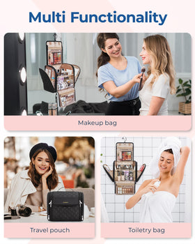 BAGSMART Hanging Travel Toiletry Bag with hanging hook
