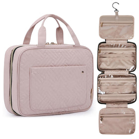 BAGSMART Large Toiletry Bag front view with hanging hook