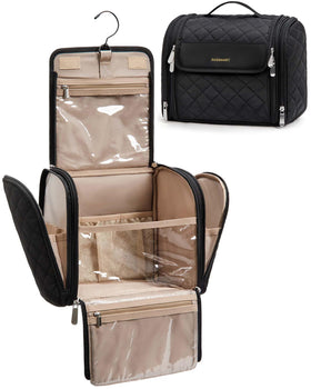 BAGSMART Makeup Bag front view with hanging hook